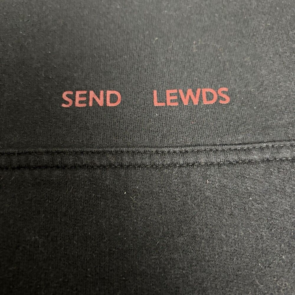 Animebae Collection Hoodie Size L Black Send Lewds Graphic Print Streetwear - Picture 6 of 7